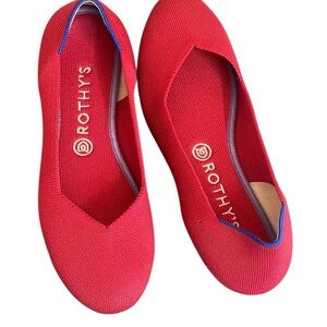 Rothys Red Knit Womens Round Toe Flats Slip On Loafer
Shoes Size 9.5